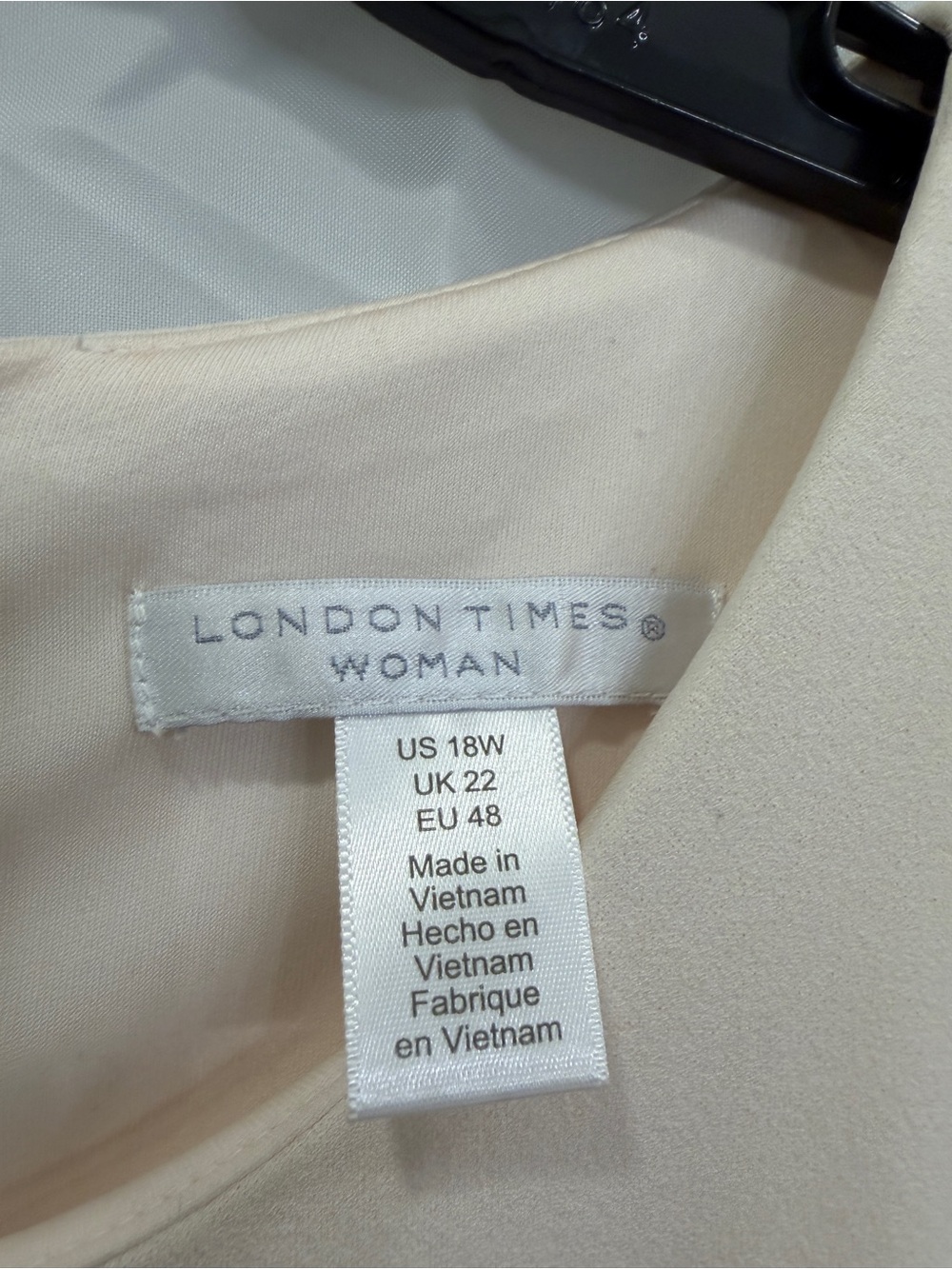 London Times Cream Midi A-Line Dress with Waist Tab Accents - Picture 4 of 5